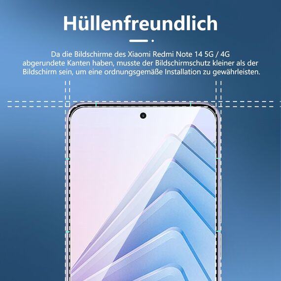 NEW'C 3 Stück für Xiaomi Redmi Note 14 5G/4G für Panzerglas, (nicht kompatibel mit Xiaomi Redmi Note 14 Pro 5G) Frei von Kratzern, 9H Härte, HD Displayschutzfolie, Ultra-klar, Ultrabeständig folie
