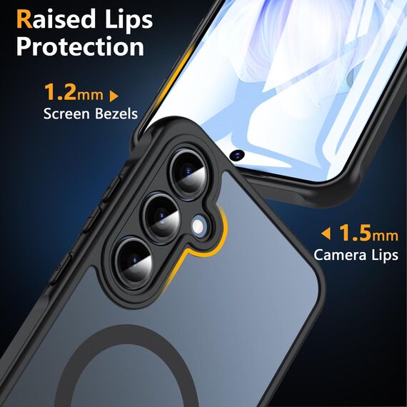 BESINPO Magnetisch Für Samsung Galaxy A55 5G Hülle mit Panzerglas Glas, Militärschutz Handyhülle A55 5G Stoßfest Robust Dünn Schutzfolie Schutzhülle Case Cover für Samsung A55(Schwarz)
