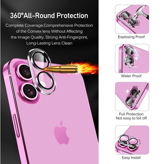 ivoler 3+3 Stück Panzer Schutz Glas für iPhone 16, 3 Stücke Schutzfolie Mit 3 Stück Kameraschutz und Positionierhilfe, 9H Härte, HD Klar, Anti-Kratz, Anti-Bläschen