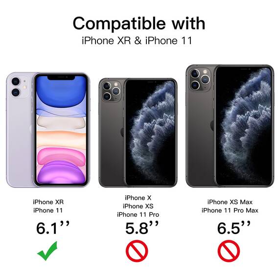 JETech Sichtschutz Full Screen für iPhone 11/XR 6,1 Zoll, Anti-Spy Panzer Schutz Glas Folie Schutzfolie, Kante zu Kante Displayschutz Hat Keinen Einfluss auf die Hülle, 2 Stück