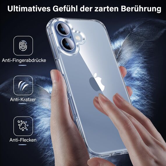 UniqueMe für iPhone 17 Hülle - Handyhülle für iPhone 17 Case,Rundumschutz Schutzhülle Cover, 1 Handyhülle & 2 Schutzfolie - Transparent