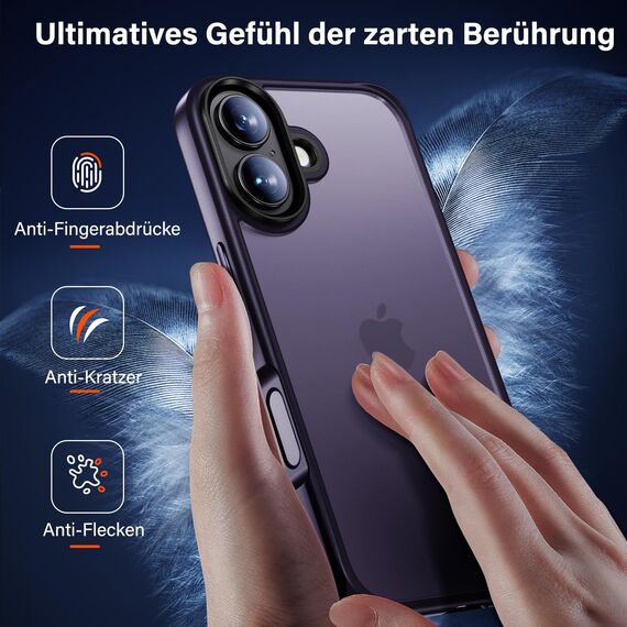 UniqueMe für iPhone 17 Hülle - Handyhülle für iPhone 17 Case, 5 in 1 Set Rundumschutz Schutzhülle Cover, 1 Handyhülle & 2 Schutzfolie & 2 Kameraschutz - Matt Lila