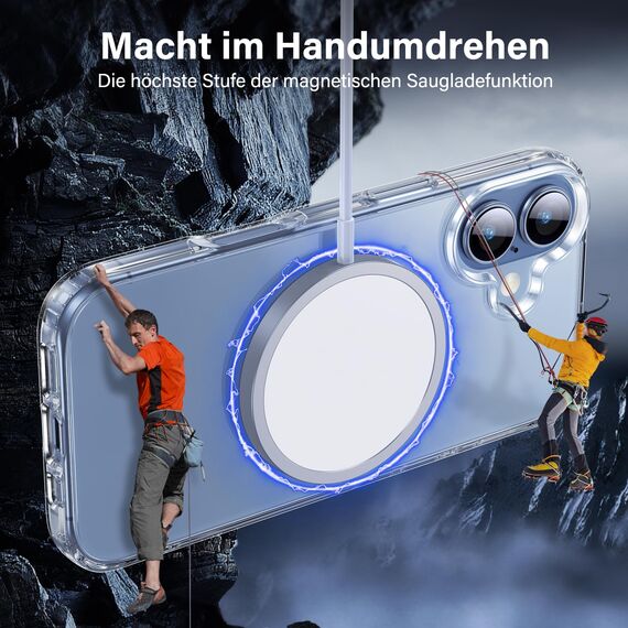 UniqueMe für iPhone 17 Hülle - Handyhülle für iPhone 17 Case,Rundumschutz Schutzhülle Cover, 1 Handyhülle & 2 Schutzfolie - Transparent