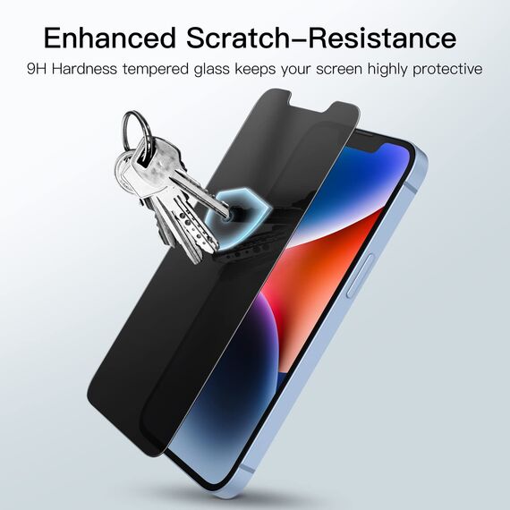 JETech Sichtschutz für iPhone 17e (2026) / iPhone 16e / iPhone 14, Anti-Spähen Privatsphäre Schutzfolie Panzer Schutz Glas Folie Displayschutz, 6,1 Zoll Display, 2 Stück
