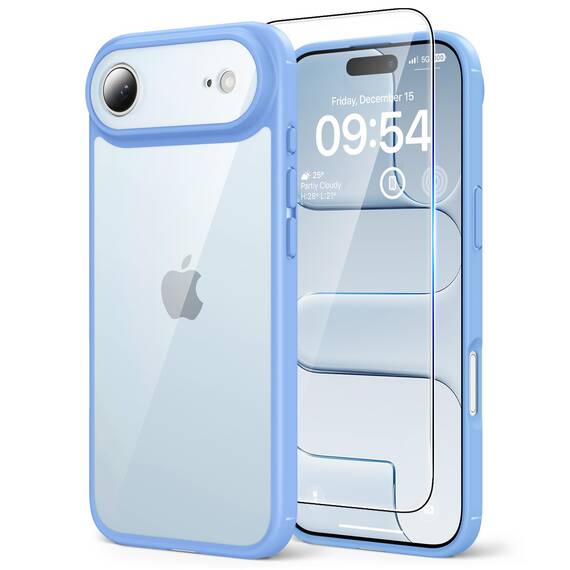 TAURI für iPhone Air Hülle 6,5" mit Panzer Schutz Glas Folie, Vollständiger Kameraschutz, [Anti-Vergilbung] Stoßfest Militärstandard Transparent Handyhülle für 17 Air - Sternenblau
