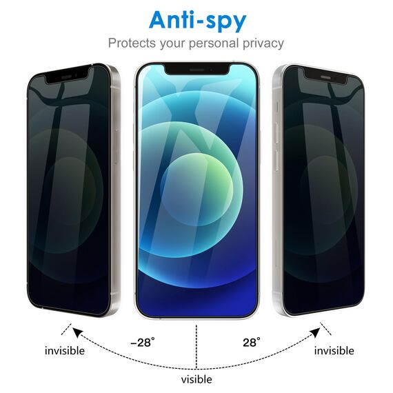 JETech Sichtschutz Kompatibel mit iPhone 12 Mini 5,4 Zoll, Anti-Spähen Privatsphäre Schützen Folie Blickschutzfolie, 2 Stück