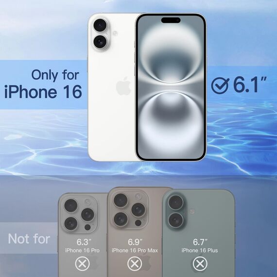 JETech Sichtschutz für iPhone 16 6,1 Zoll, Anti-Spy Gehärtete Glas Schutzfolie mit Einfachem Installationswerkzeug, 2 Stück