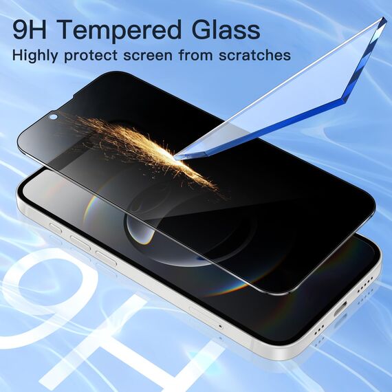 JETech Sichtschutz Full Screen für iPhone 17e (2026) / iPhone 16e, Anti-Spy Gehärtete Glas Schutzfolie, Rand zu Rand Schutz Hat Keinen Einfluss auf die Hülle, 6,1 Zoll Display, 2 Stück