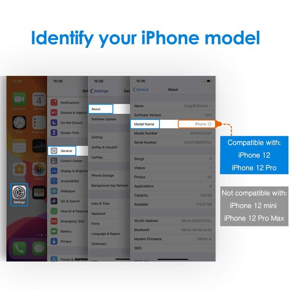 JETech Sichtschutz fur iPhone 12/12 Pro 6,1 Zoll, Anti-Spähen Privatsphäre Schützen Folie Blickschutzfolie, 2 Stück