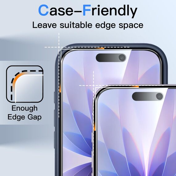 JETech Sichtschutz für iPhone 17 6,3 Zoll, Anti-Spy Gehärtete Glas Schutzfolie mit Einfachem Installationswerkzeug, 2 Stück