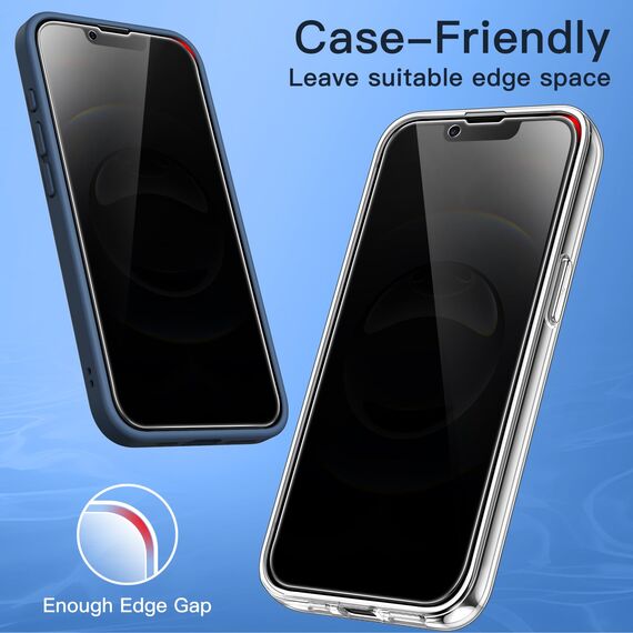 JETech Sichtschutz Full Screen für iPhone 17e (2026) / iPhone 16e, Anti-Spy Gehärtete Glas Schutzfolie, Rand zu Rand Schutz Hat Keinen Einfluss auf die Hülle, 6,1 Zoll Display, 2 Stück