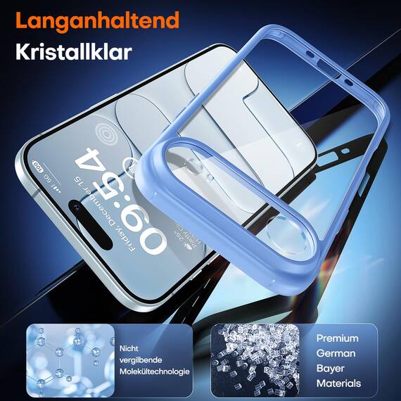 TAURI für iPhone Air Hülle 6,5" mit Panzer Schutz Glas Folie, Vollständiger Kameraschutz, [Anti-Vergilbung] Stoßfest Militärstandard Transparent Handyhülle für 17 Air - Sternenblau