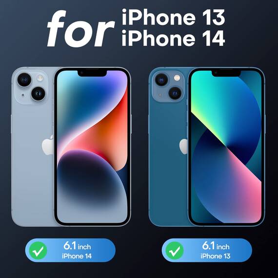 TAURI für iPhone 13/14 Hülle 6,1" mit Panzer Schutz Glas Folie, Kompatibel mit MagSafe, Schutz nach Militärstandard, [Anti-Vergilbung] Stoßfest Magnetisch Handyhülle - Schwarz