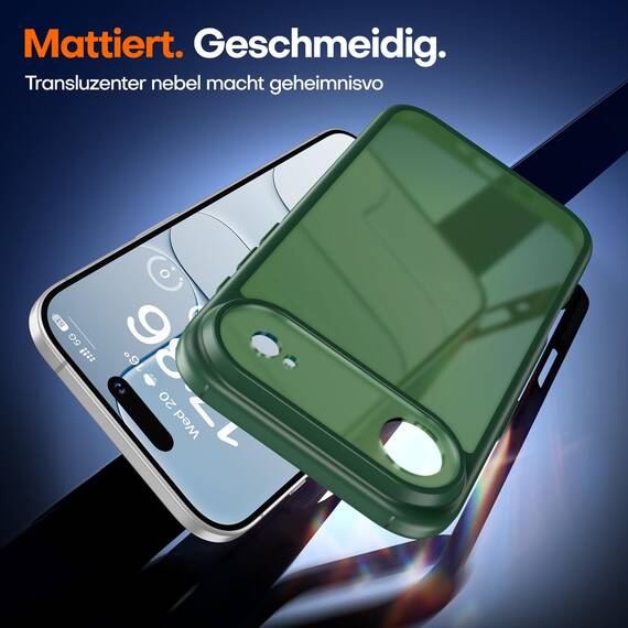 TAURI für iPhone Air Hülle 6,5" mit Panzer Schutz Glas Folie, Vollständiger Kameraschutz, [Anti-Vergilbung] Stoßfest Militärstandard Transparent Handyhülle für 17 Air - Matt Gebirgswaldgrün
