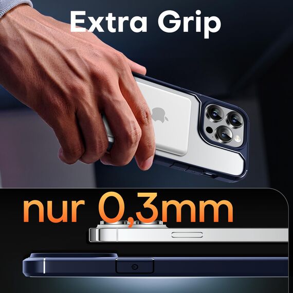 TAURI für iPhone 15 Pro Max Hülle 6,7" mit Panzer Schutz Glas Folie, Kompatibel mit MagSafe, Schutz nach Militärstandard, [Anti-Vergilbung] Stoßfest Magnetisch Handyhülle - Marineblau