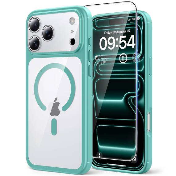 TAURI für iPhone 17 Pro Max Hülle 6,9" mit Panzer Schutz Glas Folie, Kompatibel mit MagSafe, Vollständiger Kameraschutz, Stoßfest Militärstandard Magnetisch Handyhülle - Grün