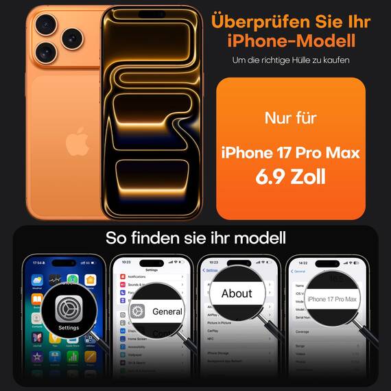 TAURI für iPhone 17 Pro Max Hülle 6,9" mit Panzer Schutz Glas Folie und Kamerasteuerung, Kompatibel mit MagSafe, Vollständiger Kameraschutz, Stoßfest Magnetisch Handyhülle - Durchsichtig