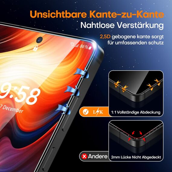 LϟK 2 Stück für Samsung Galaxy S26 Plus für Panzerglas mit Kameraschutz, HD-Hartglasfolie, [Auto-Installation] Kratzfest Schutzfoile, 0 Staub & Blasen, Anti-Fingerabdruck, Kompatibel mit Hülle