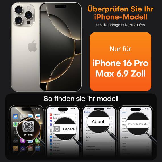 TAURI für iPhone 16 Pro Max Hülle 6,9" mit Panzer Schutz Glas Folie, Kompatibel mit MagSafe, Schutz nach Militärstandard, [Anti-Vergilbung] Stoßfest Magnetisch Handyhülle - Titan Natur