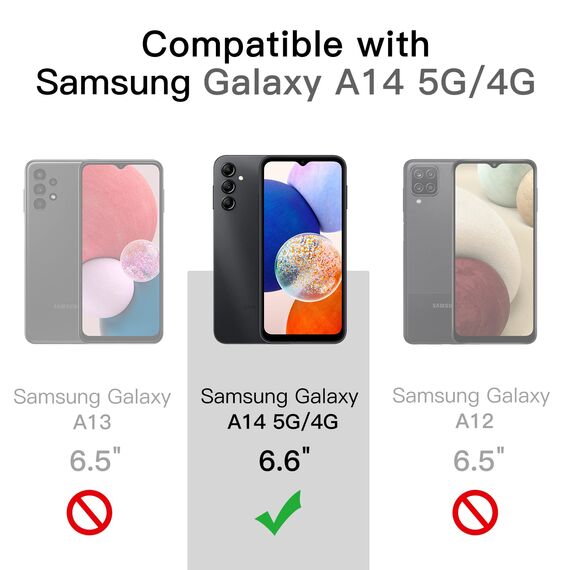 JETech Schutzfolie für Samsung Galaxy A14 4G / 5G 6,6 Zoll, 9H Panzer Schutz Glas Folie Displayschutz, Kratzfest, HD Klar, 3 Stück