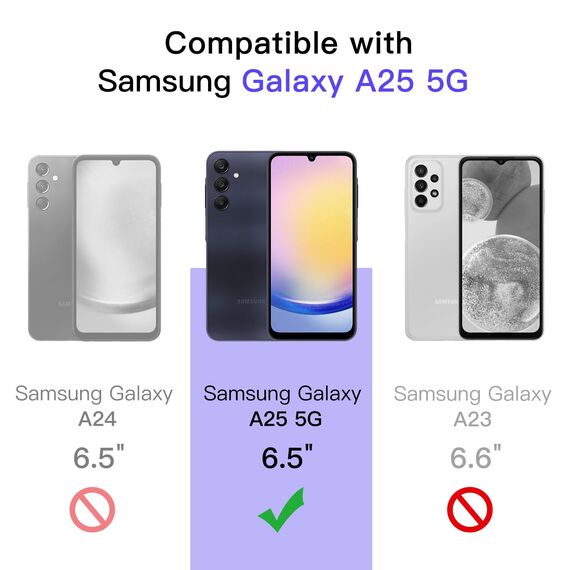 JETech Schutzfolie für Samsung Galaxy A25 5G 6,5 Zoll, 9H Gehärtete Glas Displayschutz, Anti-Kratzer, HD Klar, 3 Stück
