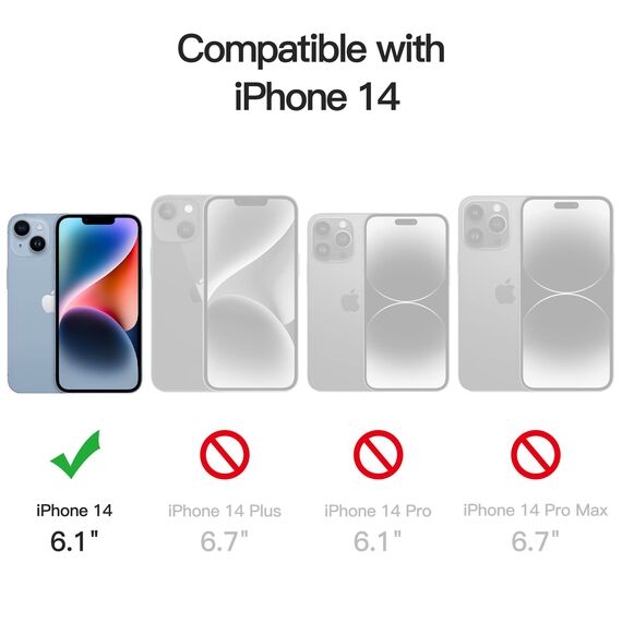 JETech Full Screen Schutzfolie für iPhone 14 6,1 Zoll mit Kameraschutz, Panzer Schutz Glas Displayschutz Folie Kamera, HD Klar, 2 Stück Jeweils