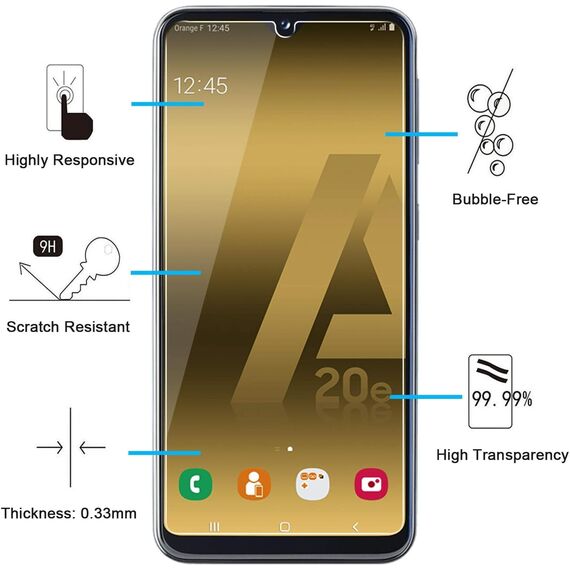 NEW'C 3 Stück für Samsung Galaxy A20e für Panzerglas, Frei von Kratzern, 9H Härte, HD Displayschutzfolie, 0.33mm Ultra-klar, Ultrabeständig