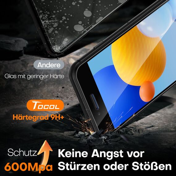 TOCOL für iPhone SE 2022/2020 für Panzerglas, für iPhone 8/7/6/6s für Panzerglas, 9H Stoßfest Kratzfest Automatische Installation Anti-Fingerabdruck Anti-Bläschen folie, Kompatibel mit Hülle, 2 Stück
