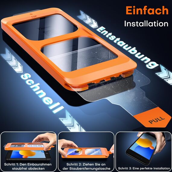 TOCOL für iPhone SE 2022/2020 für Panzerglas, für iPhone 8/7/6/6s für Panzerglas, 9H Stoßfest Kratzfest Automatische Installation Anti-Fingerabdruck Anti-Bläschen folie, Kompatibel mit Hülle, 2 Stück