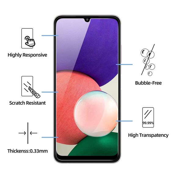 NEW'C 3 Stück für Samsung Galaxy A22 5G für Panzerglas,(Nicht für Samsung Galaxy A22 4G), Frei von Kratzern, 9H Härte, HD Displayschutzfolie, 0.33mm Ultra-klar, Ultrabeständig