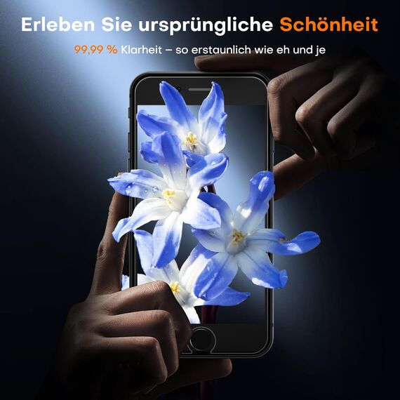 TOCOL für iPhone SE 2022/2020 für Panzerglas, für iPhone 8/7/6/6s für Panzerglas, 9H Stoßfest Kratzfest Automatische Installation Anti-Fingerabdruck Anti-Bläschen folie, Kompatibel mit Hülle, 2 Stück