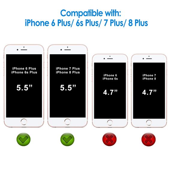 JETech Schutzfolie Kompatibel mit iPhone 8 Plus, iPhone 7 Plus, iPhone 6s Plus und iPhone 6 Plus, 5,5", panzer schutz Gehärtetem Glas, 3-Stück