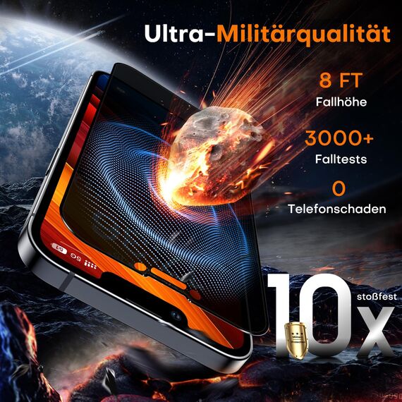 TOCOL für Panzerglas Sichtschutz für iPhone 11, iPhone XR, Automatische Installation 9H Stoßfest Kratzfest Anti-Fingerabdruck Anti-Bläschen Anti-Spy Schutzfolie, Kompatibel mit Hülle, 2 Stück