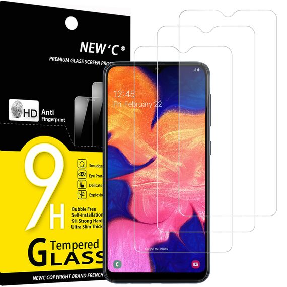 NEW'C 3 Stück für Samsung Galaxy A10, A10s, M10 für Panzerglas, Frei von Kratzern, 9H Härte, HD Displayschutzfolie, 0.33mm Ultra-klar, Ultrabeständig