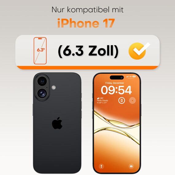 TOCOL für iPhone 17 für Panzerglas, Full Screen Automatische Installation 9H Folie Stoßfest Kratzfest Anti-Fingerabdruck Anti-Bläschen Schutzfolie für iPhone 17 6,3 Zoll, Kompatibel mit Hülle, 2 Stück