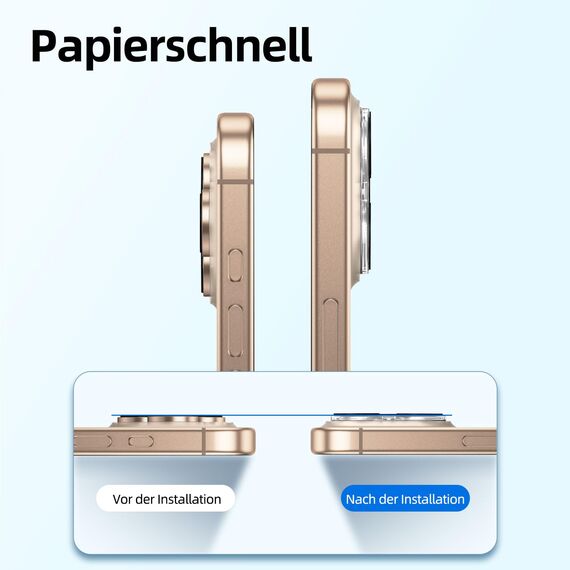 NEW'C für iPhone 16 Pro Max für Panzerglas 6,9 Zoll (2 Stück) und 2 x Kamera Panzer Schutz für Kameraschutz (2 Stück) -Kratzfest -extrem widerstandsfähig -9H-Härteglas