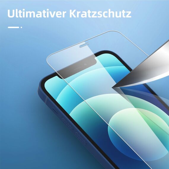 NEW'C für iPhone 12 für Panzerglas (2 Stück) und Kamera Panzer Schutz Glas für Kameraschutz (2 Stück) - kratzfest - keine Luftblasen - extrem widerstandsfähig - 9H-Härteglas