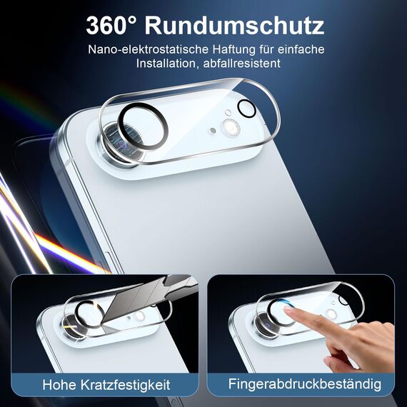 NEW'C 2 X Panzer Schutz Glas für iPhone Air (6,5 Zoll) und 2 X Kamera Panzer Schutz Glas Kameraschutz für iPhone Air (6,5 Zoll) -Einfaches Installationswerkzeug enthalten- kratzfest