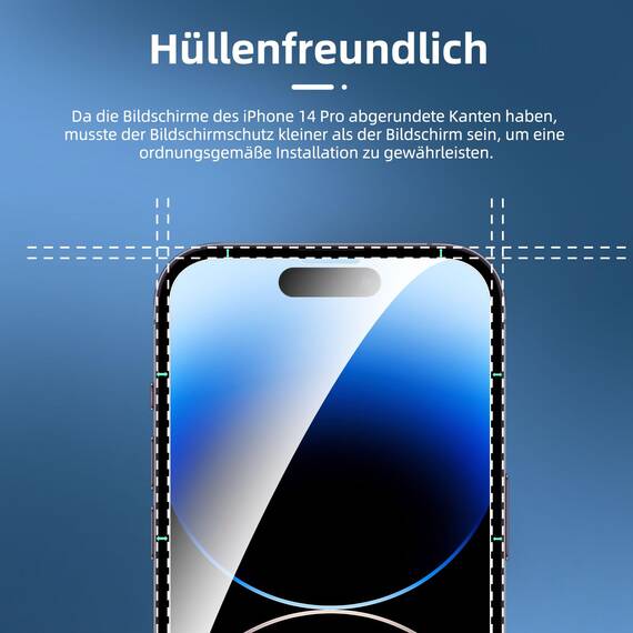 NEW'C für iPhone 14 Pro für Panzerglas 6,1 Zoll (2 Stück) und 2 x Kamera Panzer Schutz für Kameraschutz (2 Stück) -Kratzfest -extrem widerstandsfähig -9H-Härteglas