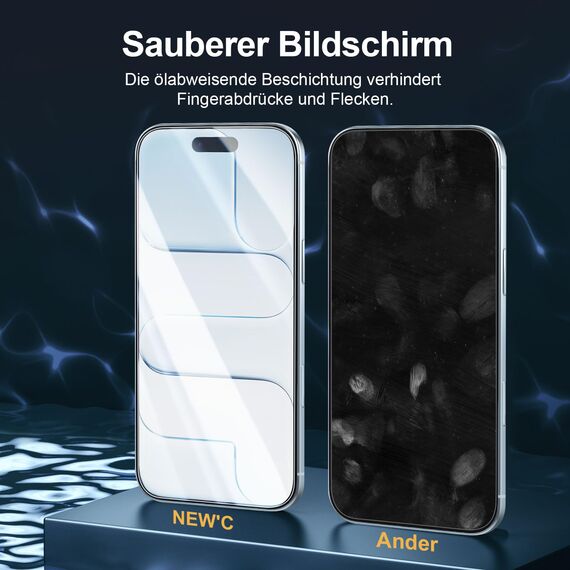NEW'C 2 X Panzer Schutz Glas für iPhone Air (6,5 Zoll) und 2 X Kamera Panzer Schutz Glas Kameraschutz für iPhone Air (6,5 Zoll) -Einfaches Installationswerkzeug enthalten- kratzfest