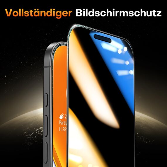 TOCOL für iPhone Air für Panzerglas Sichtschutz, Full Screen Automatische Installation 9H Stoßfest Kratzfest Anti-Fingerabdruck Anti-Bläschen Anti-Spy Schutzfolie, Kompatibel mit Hülle, 2 Stück