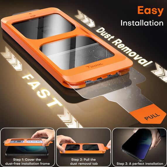 TOCOL für iPhone 17e für Panzerglas Sichtschutz 6,1 Zoll, Full Screen Stoßfest Automatische Installation 9H Kratzfest Anti-Fingerabdruck Blasenfrei Blickschutz Folie, Kompatibel mit Hülle, 2 Stück