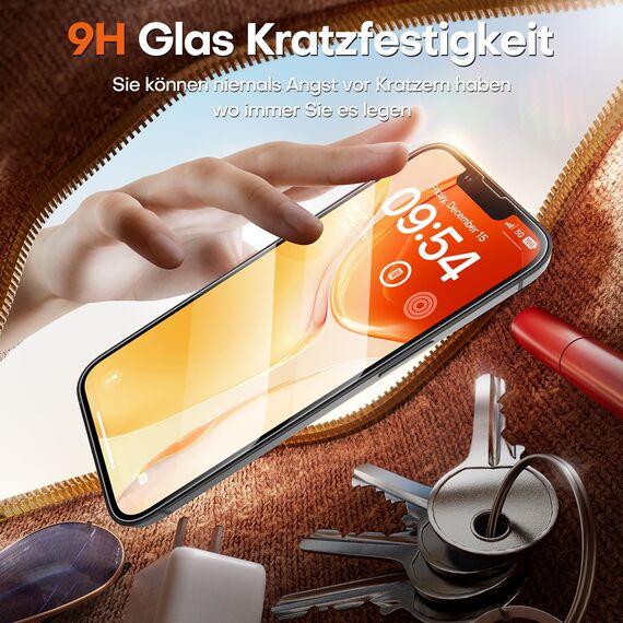 TOCOL für iPhone 16e für Panzerglas, Full Screen Automatische Installation 9H Stoßfest Kratzfest Anti-Fingerabdruck Anti-Bläschen Schutzfolie für iPhone 16e 6,1 Zoll, Kompatibel mit Hülle, 2 Stück