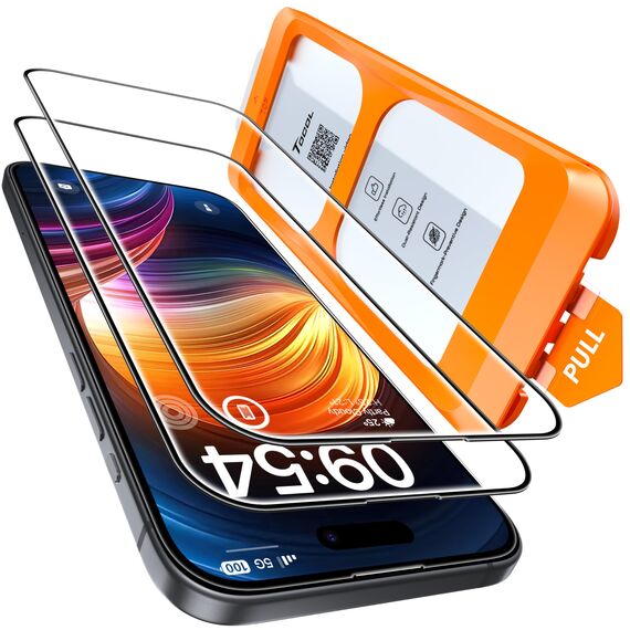 TOCOL für iPhone 15 für Panzerglas, Full Screen Automatische Installation 9H Folie Stoßfest Kratzfest Anti-Fingerabdruck Anti-Bläschen Schutzfolie für iPhone 15 6,1 Zoll, Kompatibel mit Hülle, 2 Stück