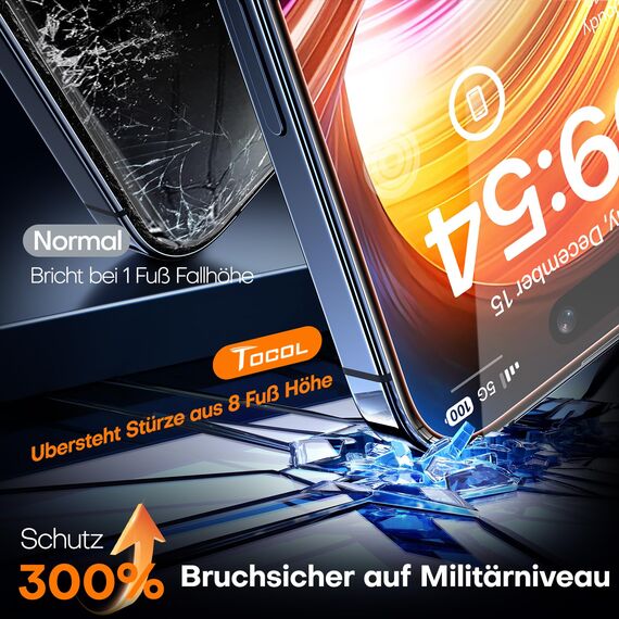 TOCOL für iPhone 13 Pro Max, iPhone 14 Plus für Panzerglas Sichtschutz, Automatische Installation 9H Stoßfest Kratzfest Anti-Fingerabdruck Anti-Bläschen Anti-Spy Folie, Kompatibel mit Hülle, 2 Stück