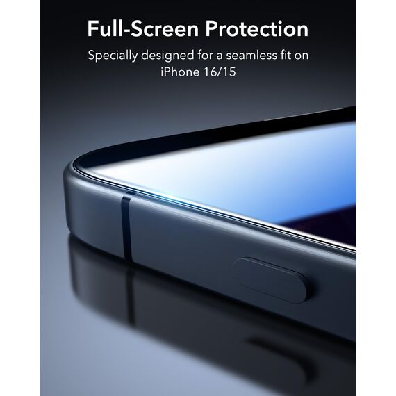 ESR für iPhone 16/iPhone 15 für Panzerglas Sichtschutz 3 Stück, Sichtschutz Panzer Schutz Glas, Sichtschutzfolie mit einfachem Befestigungswerkzeug, mikrogebogene Kanten, 9H Härte, Blasenfrei