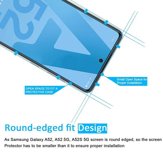 NEW'C 3 Stück für Samsung Galaxy A52, A52 5G, A52S 5G für Panzerglas, Frei von Kratzern, 9H Härte, HD Displayschutzfolie, 0.33mm Ultra-klar, Ultrabeständig