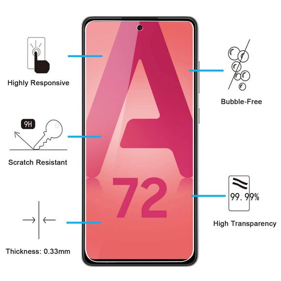 NEW'C 3 Stück für Samsung Galaxy A72 / A72 5G für Panzerglas, Frei von Kratzern, 9H Härte, HD Displayschutzfolie, 0.33mm Ultra-klar, Ultrabeständig