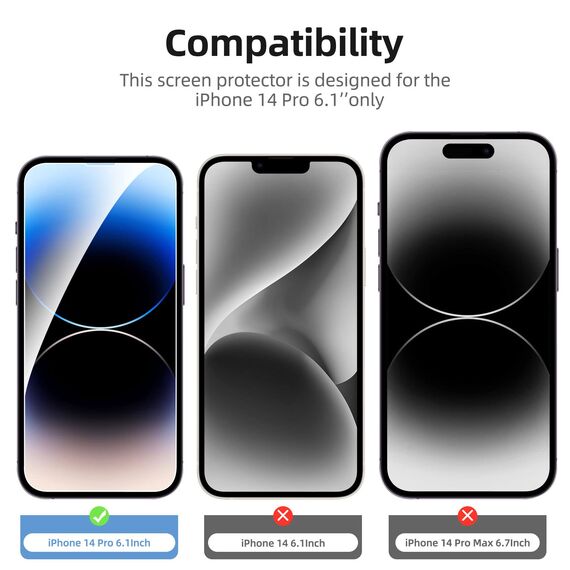 NEW'C 3 Stück für iPhone 14 Pro für Panzerglas (6,1 Zoll), Frei von Kratzern, 9H Härte, HD Displayschutzfolie, 0.33mm Ultra-klar, Ultrabeständig