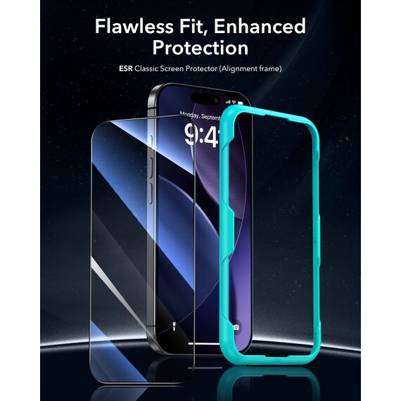 ESR für iPhone 17 Pro Max für Panzerglas, Displayschutzfolie 3 Stück, gehärtete Glasfolie mit einfachem Befestigungswerkzeug, 9H Härte, Vollbildschirm Schutzfolie iPhone 17 Pro Max, HD klar, kratzfest